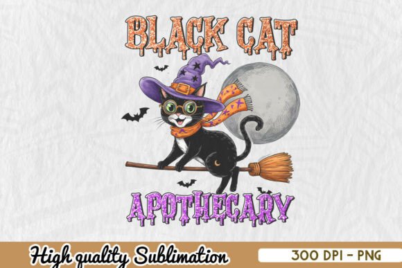 Black Cat Apothecary Happy Halloween PNG Review