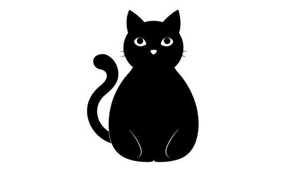 Black Cat Cartoon Illustration on White Embroidery Review