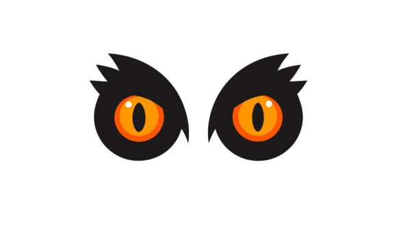 Black Cat Eyes with Orange Pupils