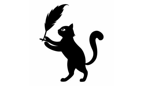 Black Cat Holding Feather Silhouette Review