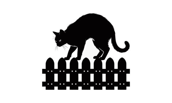Black Cat on Fence Silhouette Review