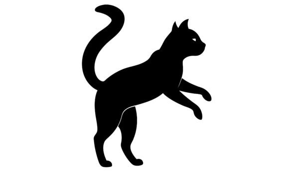 Black Cat Silhouette Standing Vector Review