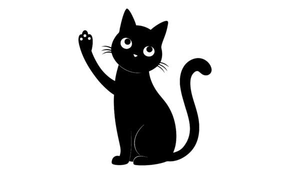 Black Cat Vector Graphic Waving Paw: A Designer's Real-World Embroidery Review