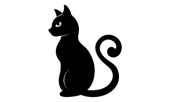 Black Silhouette Cat Sitting and Watchin Review