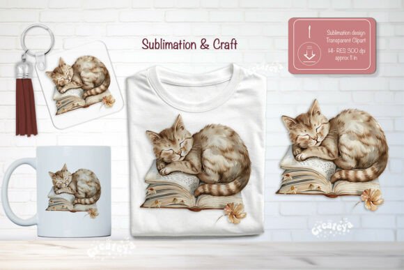 Book Lover Clipart Sublimation Cat Png Review