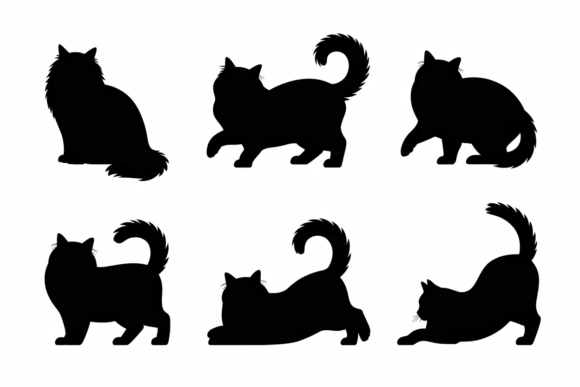 Cat Silhouettes in Different Poses: A Designer's Review