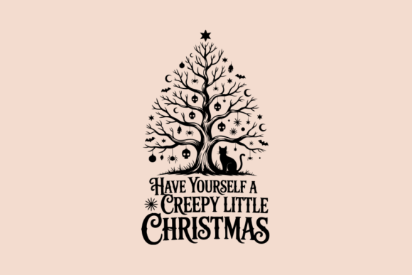 Creepy Christmas Tree with Black Cat Embroidery Review