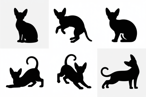 Cute Black Cat Poses Silhouettes Set Review