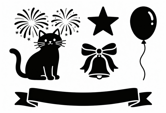 Cute Cat Celebration Graphics Bundle