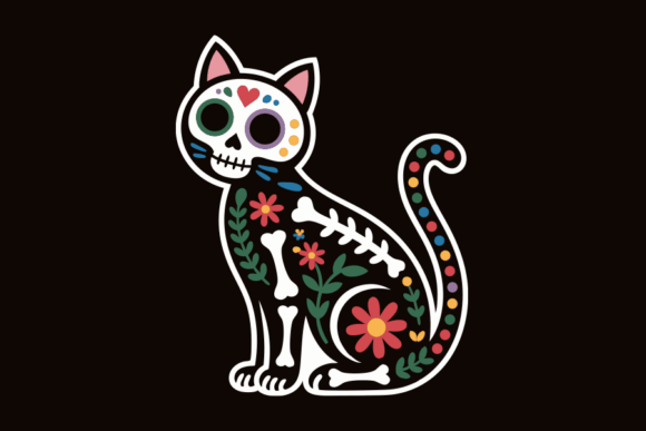 Decorated Cat Dia De Los Muertos Design Review