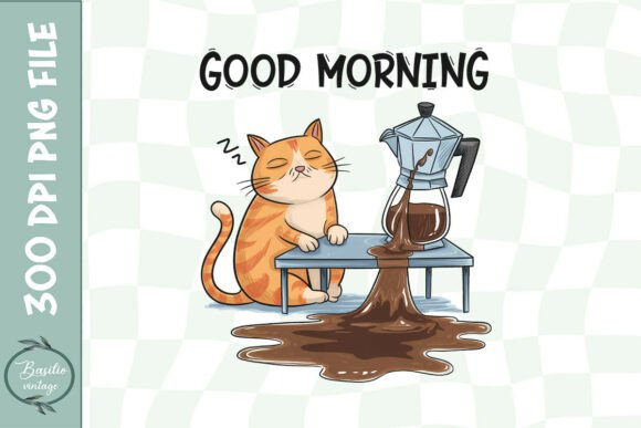 Good Morning Cute Cat Sublimation PNG Review