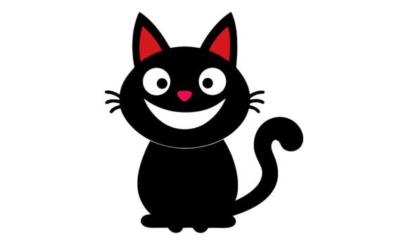 Happy Black Cat Vector Cartoon Review