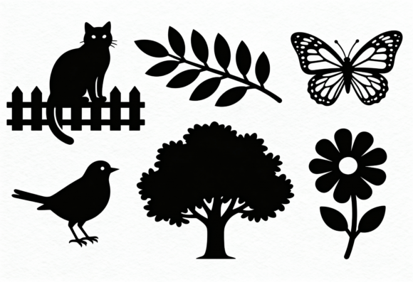 Nature Silhouette Clipart Bundle Cat Review