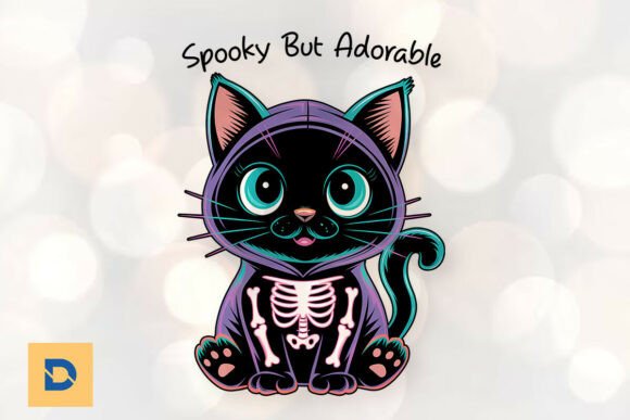 Neon Cat Funny Halloween Sublimation PNG