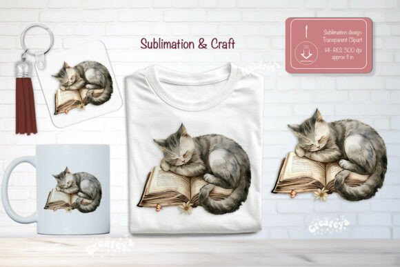 Open Book Lover Clipart Sublimation Cat Review