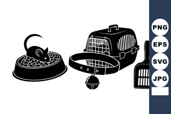 Pet Cat Accessories Clipart Set Review