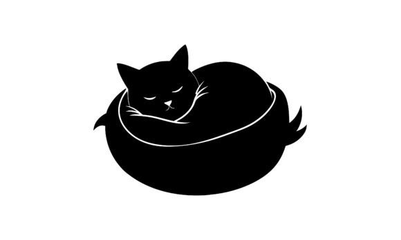 Sleeping Cat Silhouette in a Comfortable