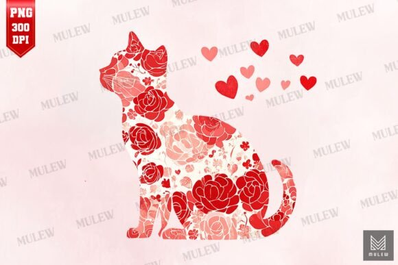 Valentine Cat Silhouette Sublimation PNG Review