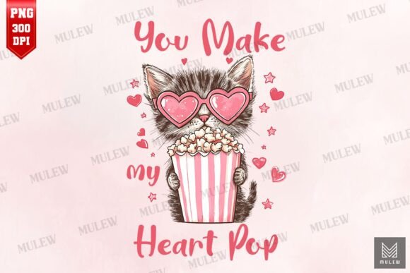 Valentine Cat You Make My Heart Pop PNG Review