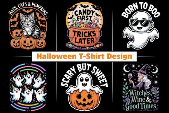 Witch Ghost Cat Halloween T-Shirt Bundle Review